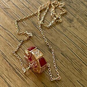 Snake Bone Rose Gold Plated Sterling Silver Necklace